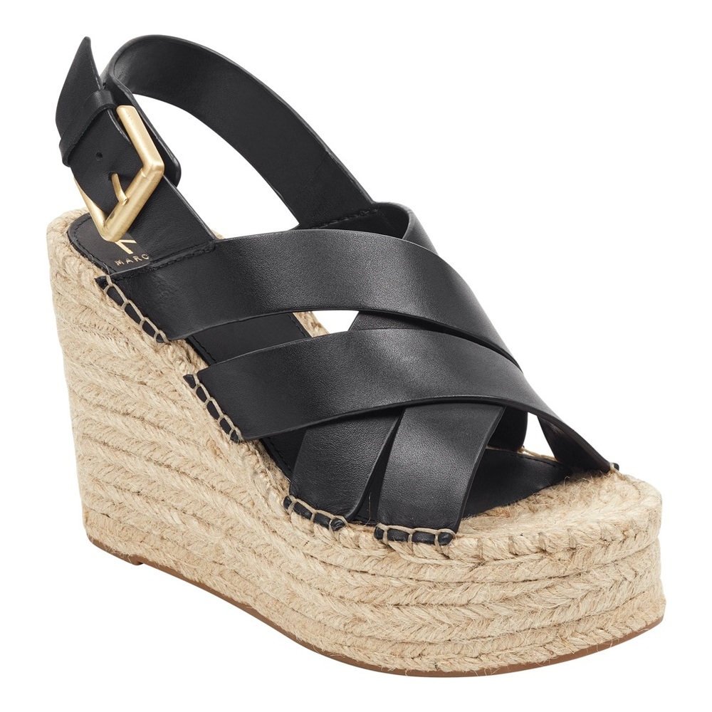 MARC FISHER Ltd Alenni Espadrille Platform Wedge Sandals, size 6 Boho Summer